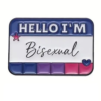 "Name Badge - Hello... I'm Bisexual" Enamel Pin