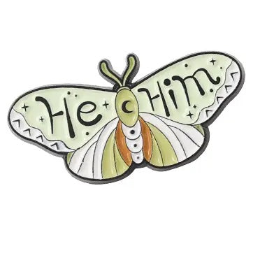 "Pronoun - He/Him - Butterfly" Enamel Pin